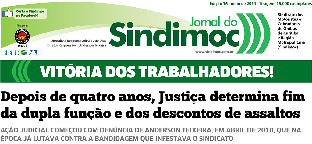Jornal do Sindimoc - maio 2014